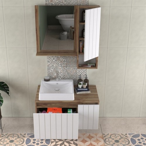Biani Nevada Beyaz 90 cm Banyo Dolabı