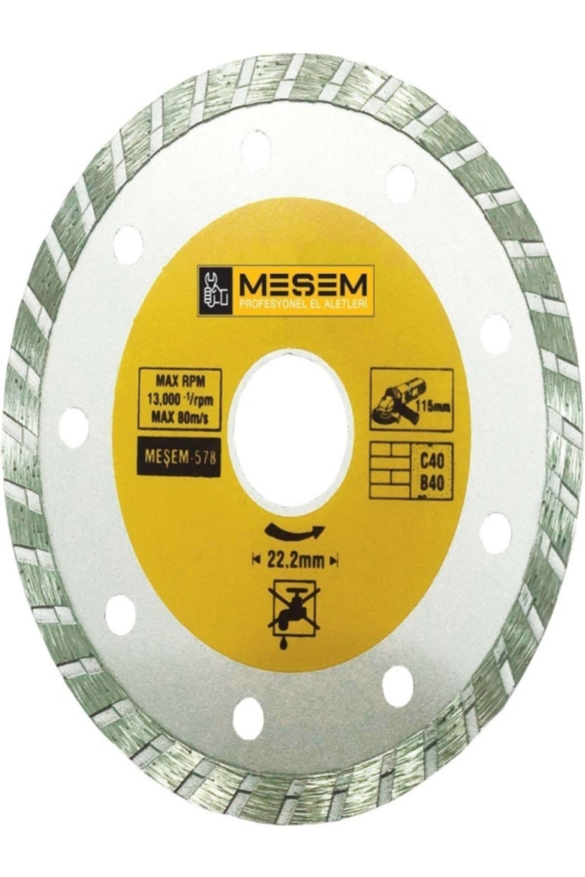 Meşem Granit Mermer Kesici Elmas Testere 115 mm