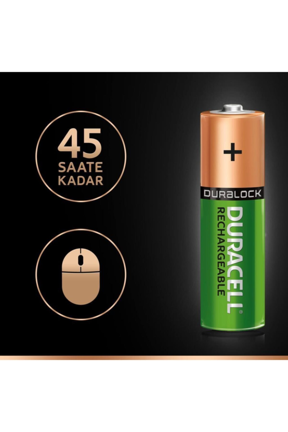 Duracell Şarj Edilebilir AA 1300mAh Piller 2 Li Paket X2 4 Adet
