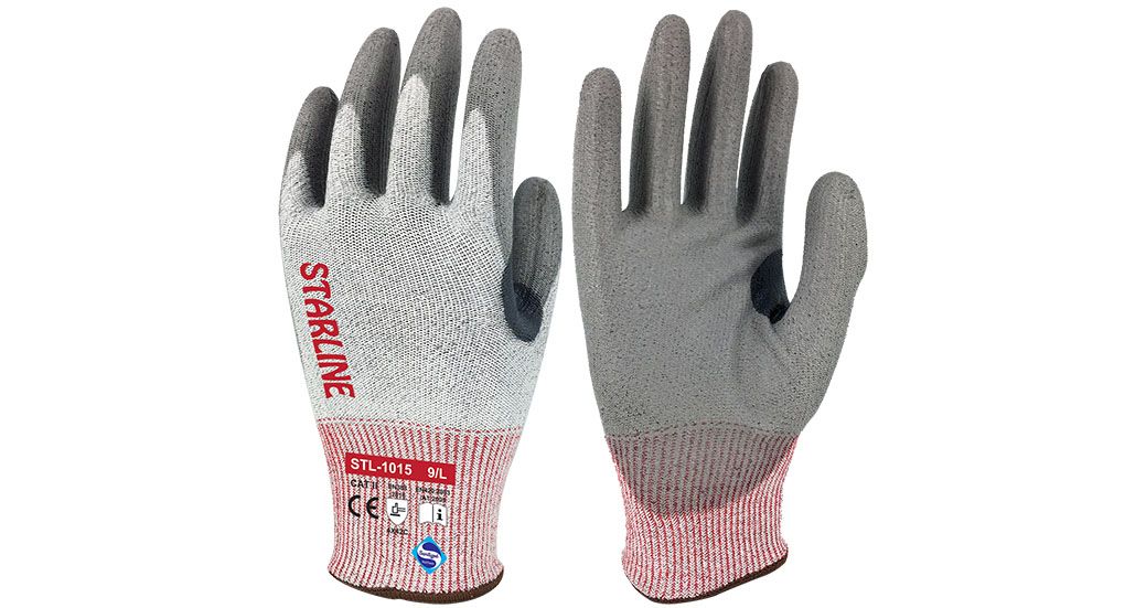 Starline STL-1015 Yüksek Kesilme Dirençli Ekstra İşaret ve Baş Parmak Takviyeli Antibakteriyel Gri Eldiven (7/S Beden)