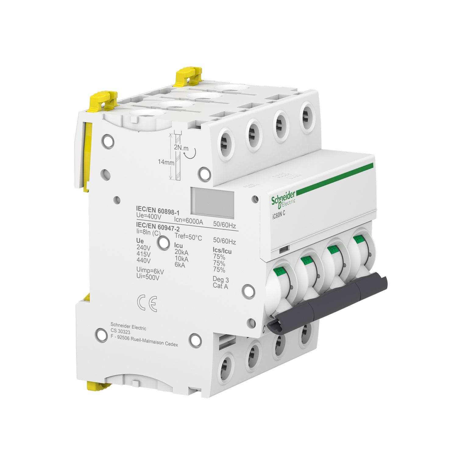 SCHNEIDER ACTi9 iC60N A9F74463 63A SİGORTA (4P, 6kA, C EĞRİSİ)