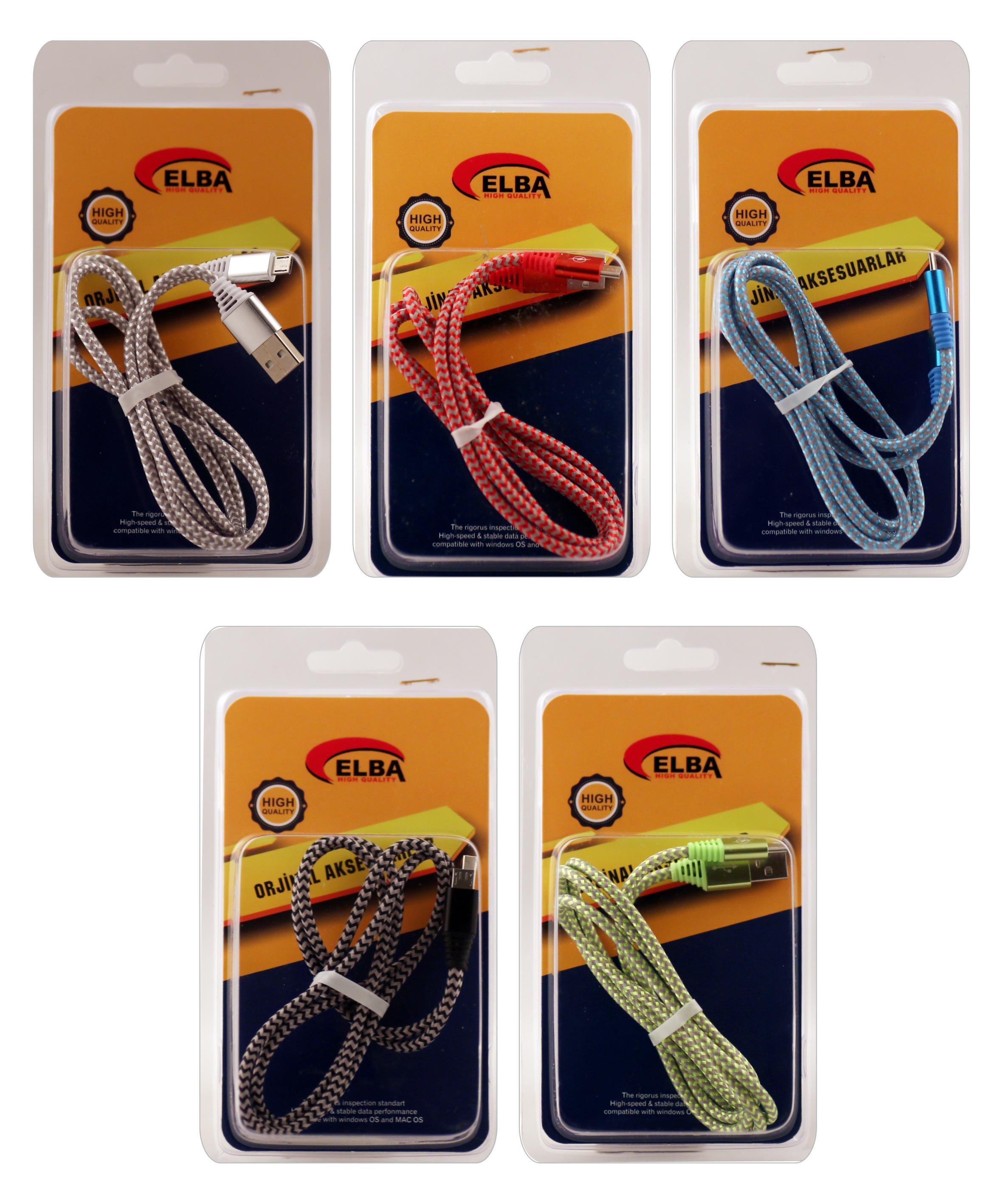 Elba ECK-39M Bağlantı Kablosu Micro 1mt Renkli