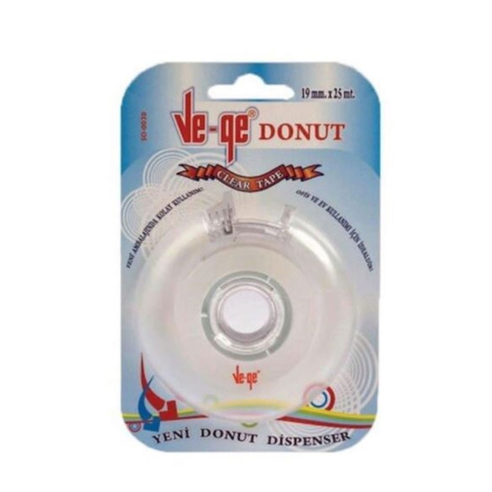 Ve-Ge Görünmez Bant Donut Bant Makinalı 19x25 Şeffaf Clear Tape