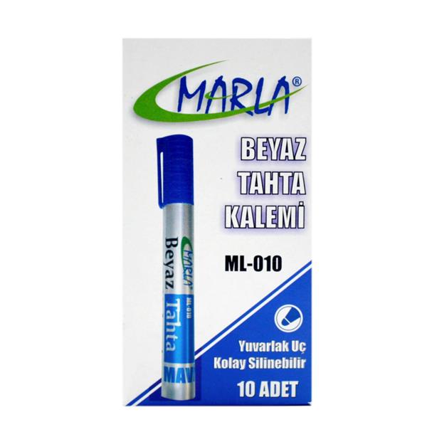 Marla Beyaz Tahta Kalemi 10 Lu 1 Kutu Mavi