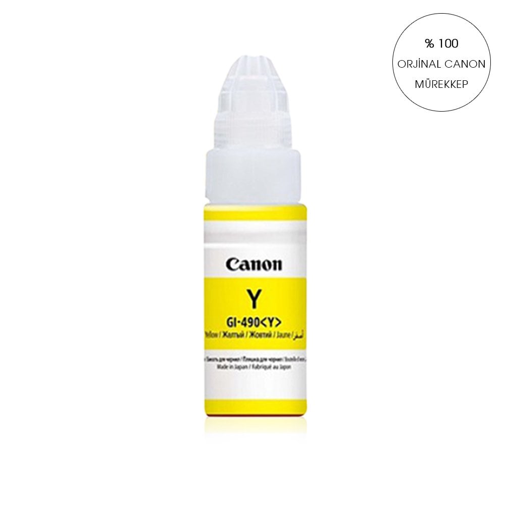 Photoink Canon G1400/G1410/G2400/G2410/G2411/G3400/G3411/G4400 Gı 490 Yazıcılar İçin Uyumlu 70 Ml Sarı Mürekkep Gı-490