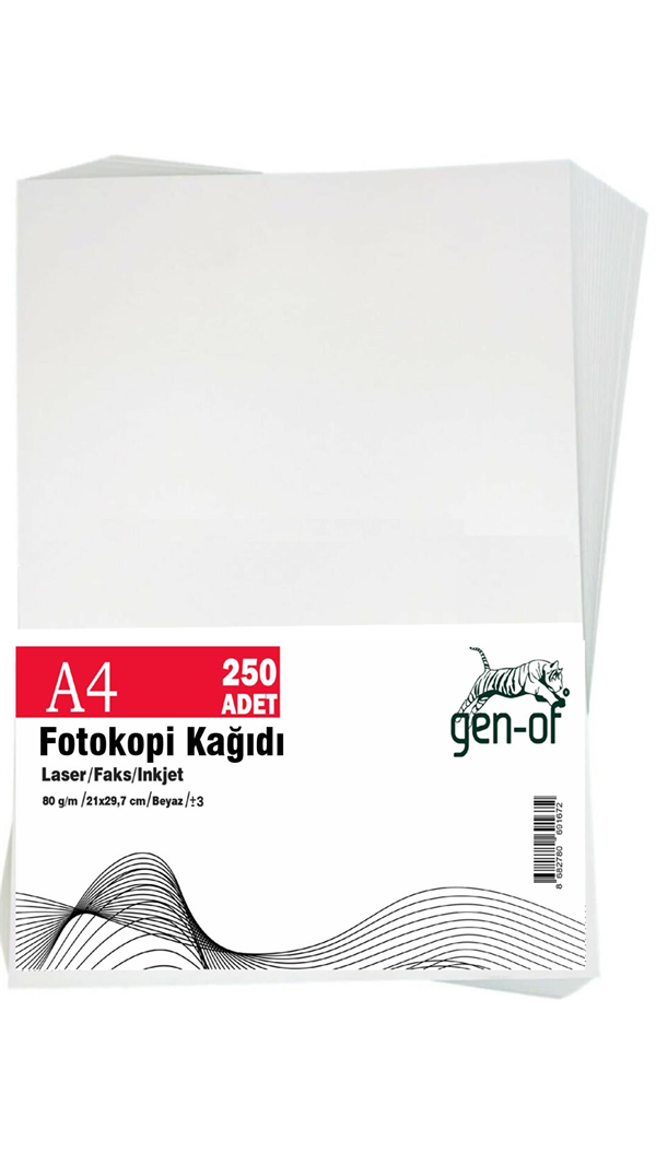 Gen-Of A4 Beyaz Fotokopi Kağıdı 80 g 250 Adet 1 Paket